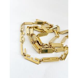 Vintage Link Necklace Gold Tone Metal Name HELENE 30" Length